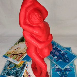 Pareja Unida Hombre Mujer de Cera Roja 20 cm (AMOR)