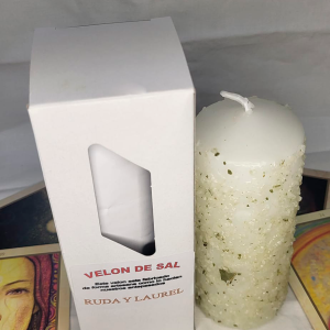 Velón de Sal Ruda y Laurel (Limpieza y Protección)